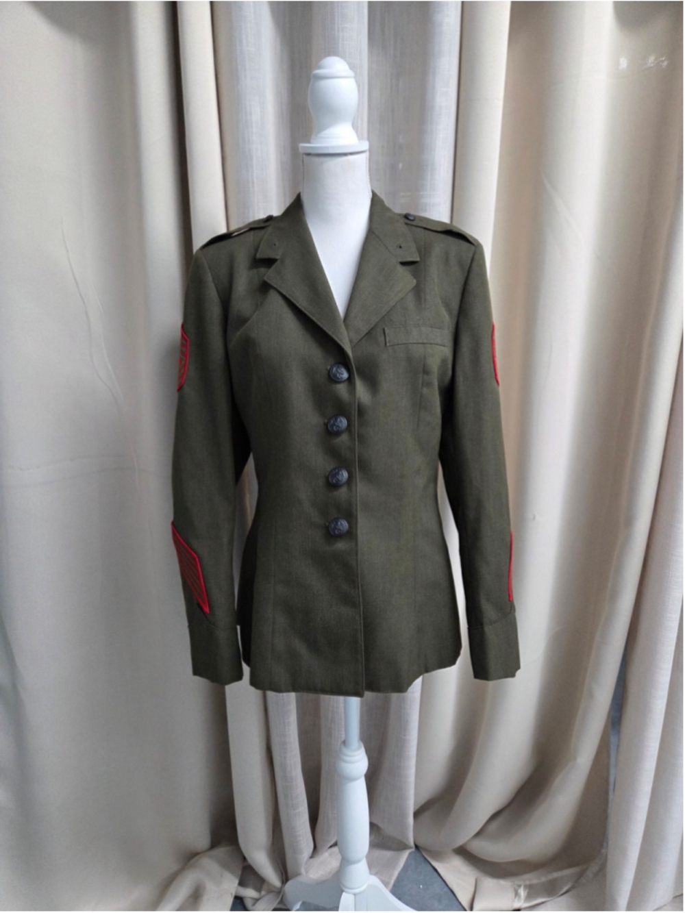 Vintage USMC Women's Green Service 1987 Dress Jacket Wool Size 10R